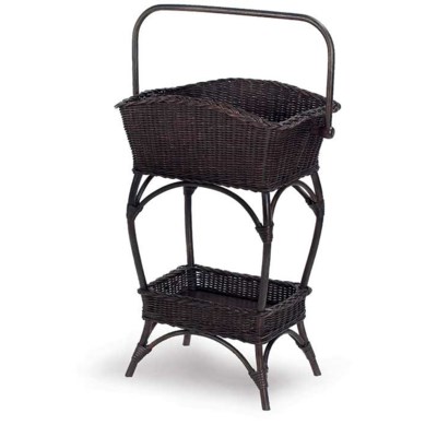 Black Wine & Basket Stand